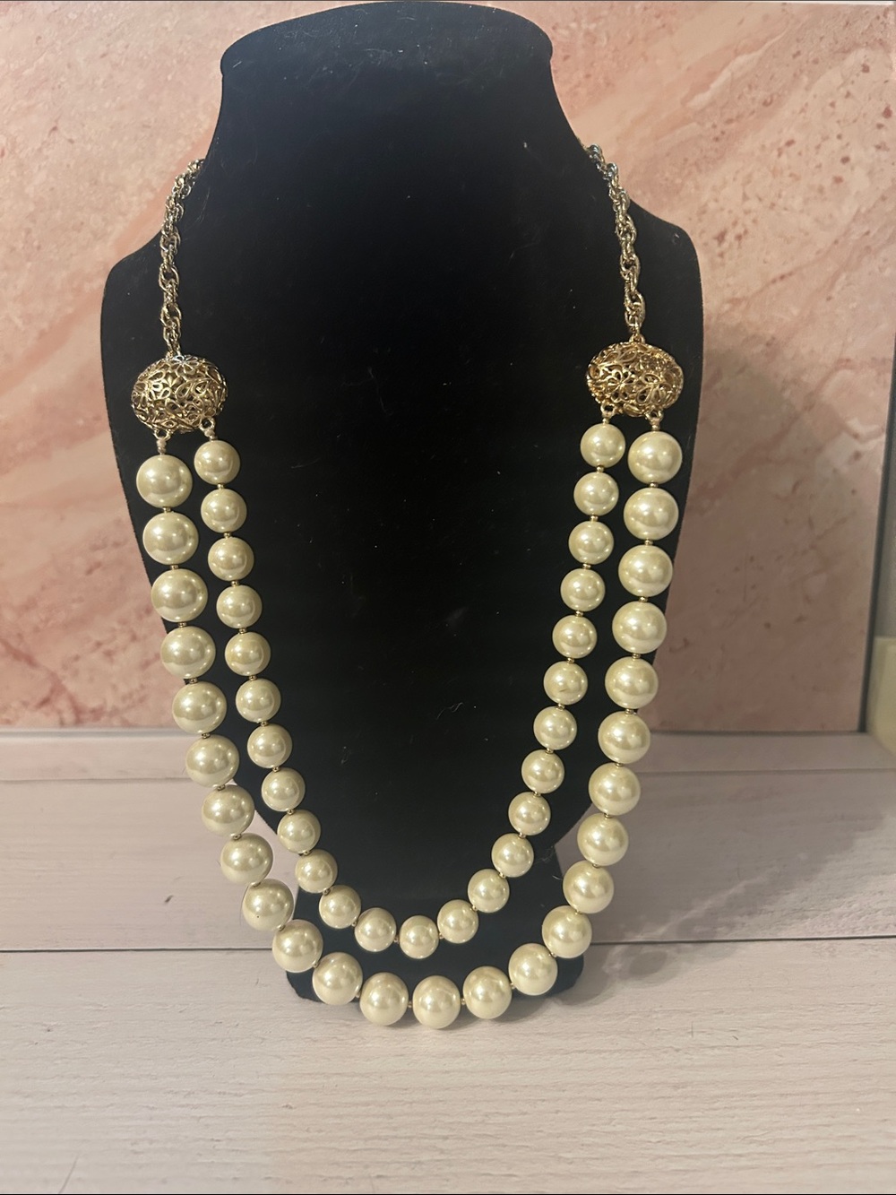 Charter club Classic Gold and Ivory Double-Strand Pearl Necklace